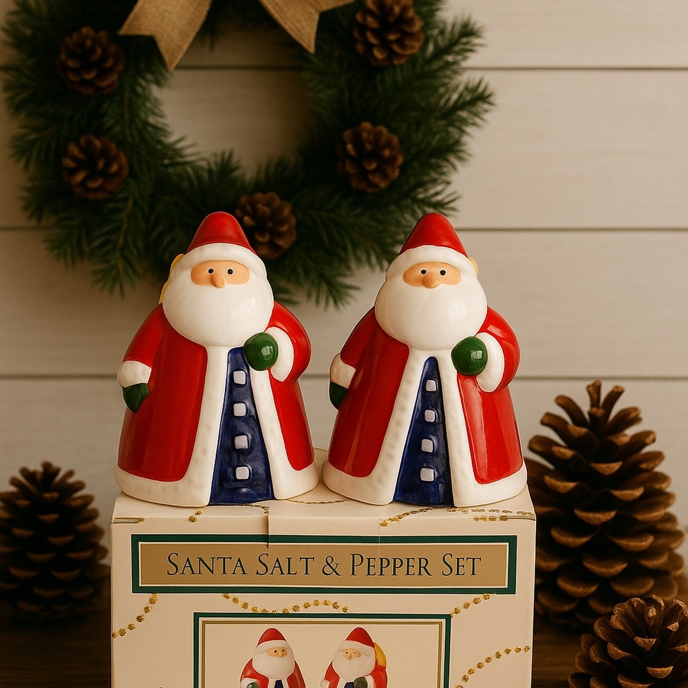 1997 Santa Salt & Pepper‎ Shaker Set – Dayton Hudson – Ceramic Christmas